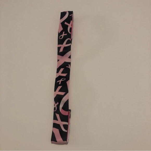 3/$15 New Sweaty Bands Headband Breast Cancer Awareness Black & Pink 1 inch - Picture 3 of 8